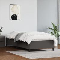 Bedframe kunstleer grijs 90x200 cm