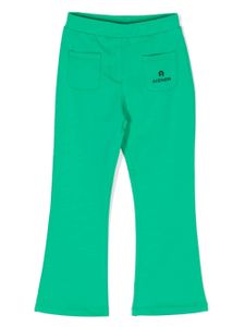 Aigner Kids pantalon de jogging à logo brodé - Vert