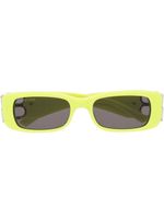 Balenciaga Eyewear lunettes de soleil rectangulaires à plaque logo - Jaune - thumbnail