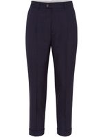 Brunello Cucinelli check-pattern virgin-wool trousers - Bleu - thumbnail