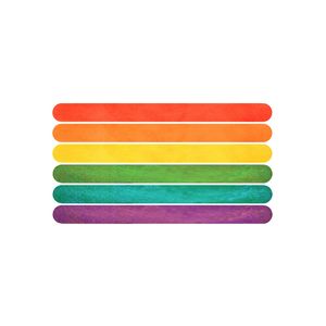 Houten knutselstokjes/ijsstokjes 2x50 stuks regenboog kleurenmix 11 cm