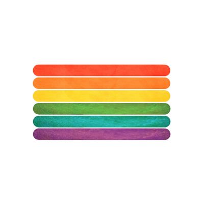 Houten knutselstokjes/ijsstokjes 2x50 stuks regenboog kleurenmix 11 cm