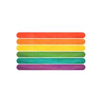 Houten knutselstokjes/ijsstokjes 2x50 stuks regenboog kleurenmix 11 cm