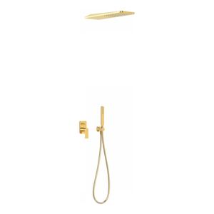 Regendouche set Tres Loft | Inbouw | Mengkraan | 2-weg | Vierkant | 24k Goud glans
