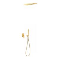 Regendouche set Tres Loft | Inbouw | Mengkraan | 2-weg | Vierkant | 24k Goud glans