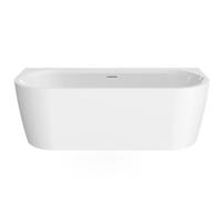 Best Design Half Vrijstaand Ligbad Bareiss 180x80x60 cm Acryl Glans Wit
