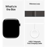 AppleWatch Series 10 GPS + Cellular 46mm Titanium Case met Milanese Loop - S/M Smartwatch Groen