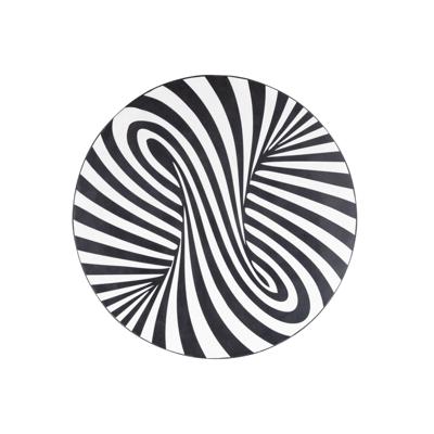Hallie Zwart En Wit Houten Ronde Wandpaneel Swirl