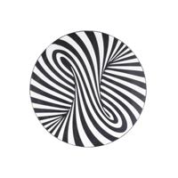 Hallie Zwart En Wit Houten Ronde Wandpaneel Swirl