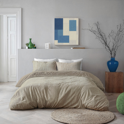 Dekbedovertrek Sandy Lines - Tweepersoons (200x200 Cm) - Beige Microvezel - - Byrklund - Dekbed-Discounter.nl Dekbedovertrek Sandy Lines - Tweepersoons (200x200 Cm) - Beige Microvezel - - Byrklund - Dekbed-Discounter.nl