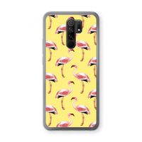 Flamingo's geel: Xiaomi Redmi 9 Transparant Hoesje