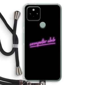 Vice Black: Pixel 5 Transparant Hoesje met koord