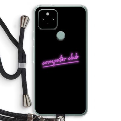 Vice Black: Pixel 5 Transparant Hoesje met koord