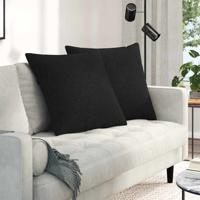 VidaXL Sofa kussens 2 pcs zwart 60 x 60 cm stof