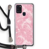 Abstract Painting Pink: Samsung Galaxy A21s Transparant Hoesje met koord