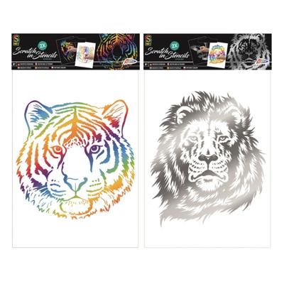 Grafix Scratch set regenboog - tijger & eenhoorn