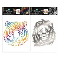 Grafix Scratch set regenboog - tijger & eenhoorn - thumbnail