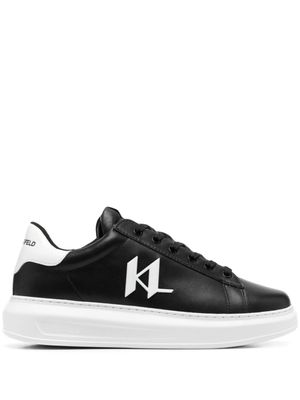 Karl Lagerfeld baskets en cuir à logo appliqué - Noir
