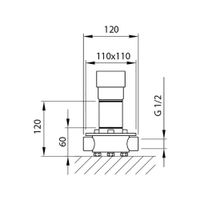 LAUFEN Kartell inbouwdeel v. vrijstaande badkraan chroom - thumbnail