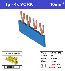SEP Verdeelkam 1f Vork 4p 18mm blauw F01004B06