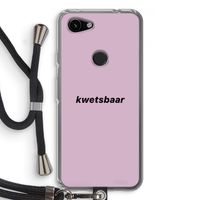 kwetsbaar: Pixel 3a Transparant Hoesje met koord kwetsbaar: Pixel 3a Transparant Hoesje met koord