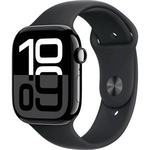 Apple Watch Series 10 GPS 46 mm Aluminium kast Sportband Zwart S/M