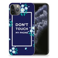 Apple iPhone 11 Pro Silicone-hoesje Flowers Blue DTMP