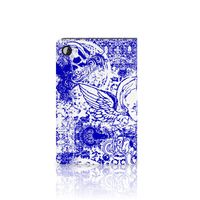 Tablettasje Samsung Galaxy Tab A8 2021/2022 Angel Skull Blauw - thumbnail