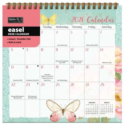 Butterflies Easel Desk Kalender 2026