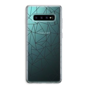 Geometrische lijnen zwart: Samsung Galaxy S10 Plus Transparant Hoesje