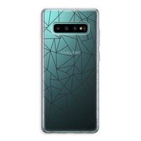 Geometrische lijnen zwart: Samsung Galaxy S10 Plus Transparant Hoesje