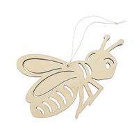 Houten dieren decoratie hanger van een honingbij van 12 x 17 cm - thumbnail