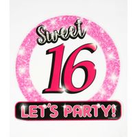 Hulde stopbord 16 jaar verjaardags Sweet 16 feestdecoratie   - - thumbnail