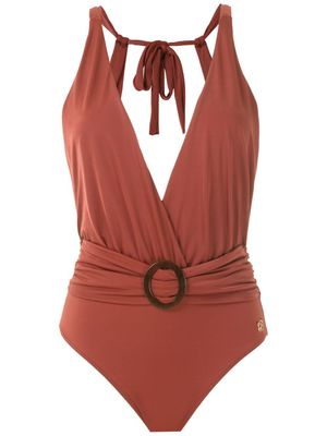 Brigitte maillot de bain drapé - Marron