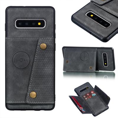 Lederen beschermhoes voor Galaxy S10 plus (grijs)