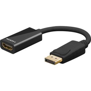 Goobay DisplayPort/HDMI 0,1 m HDMI Type A (Standaard) Zwart