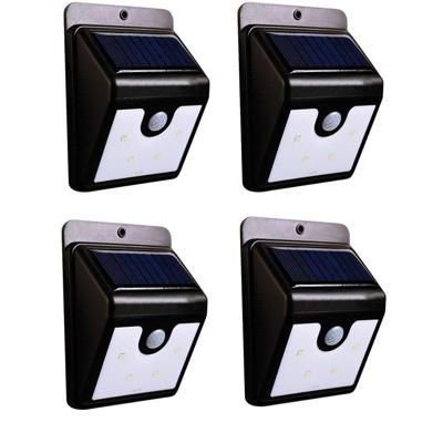 Wandlamp - 4x stuks - solar - tuinverlichting - LED - IP44 - 10 cm