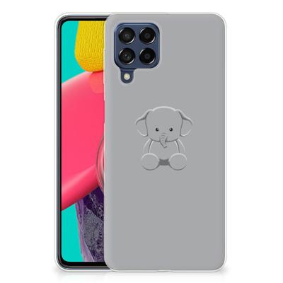 Samsung Galaxy M53 Telefoonhoesje met Naam Grijs Baby Olifant Samsung Galaxy M53 Telefoonhoesje met Naam Grijs Baby Olifant