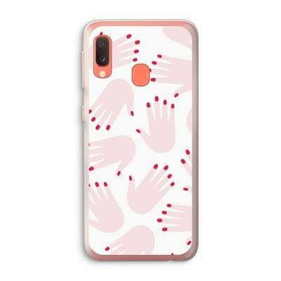 Hands pink: Samsung Galaxy A20e Transparant Hoesje