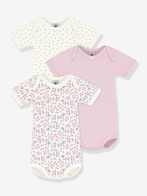 Set van 3 body's met korte mouwen baby wit