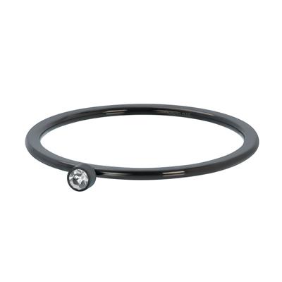 iXXXi Vulring 1 mm Zirconia 1 Stone Crystal Zwart