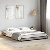 Bedframe bewerkt hout metaal grijs sonoma eiken 120x200 cm