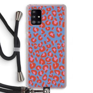Leopard blue: Samsung Galaxy A51 5G Transparant Hoesje met koord