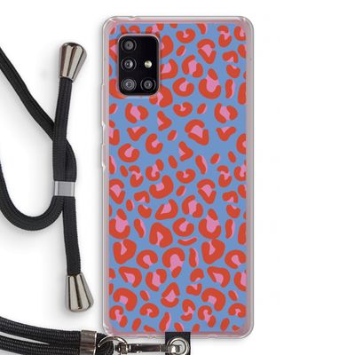 Leopard blue: Samsung Galaxy A51 5G Transparant Hoesje met koord