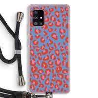 Leopard blue: Samsung Galaxy A51 5G Transparant Hoesje met koord