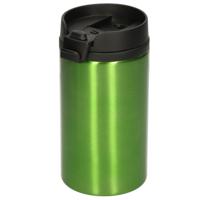 Reisbeker - 300 ml - groen - thermosbeker - 15 x 7 cm - RVS - thumbnail