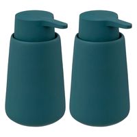 Zeeppompje/dispenser Colorama Lotion - 2x - petrol blauw - 8 x 15 cm - 250 ml - kunststeen