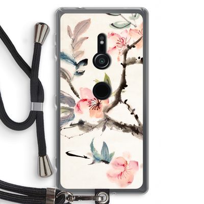 Japanse bloemen: Sony Xperia XZ2 Transparant Hoesje met koord