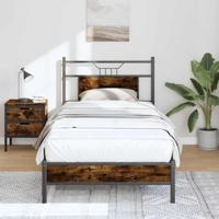 Bedframe zonder matras hout gerookt eikenkleurig 90x190 cm