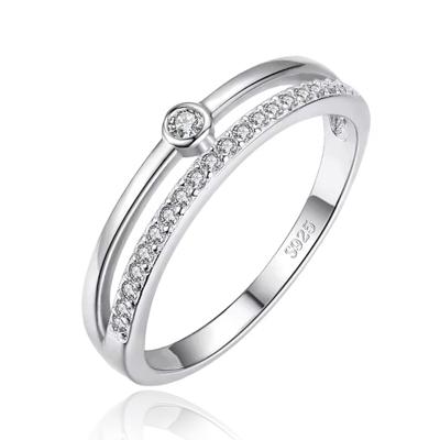 Elenza Sterling .925 Zilveren Solitair Ring met Zirkonia-19mm